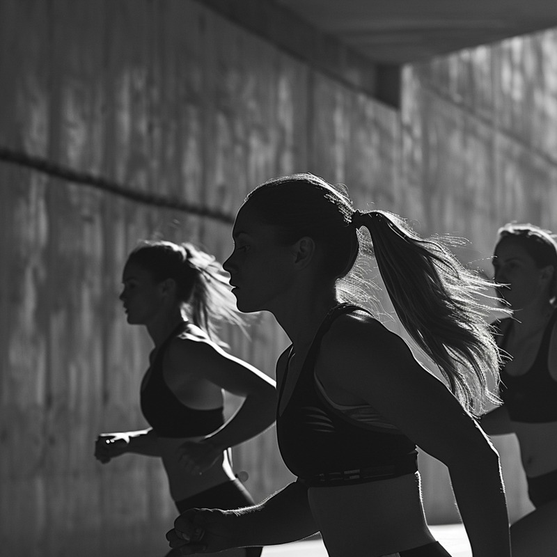 monochrome-portrait-women-runnin